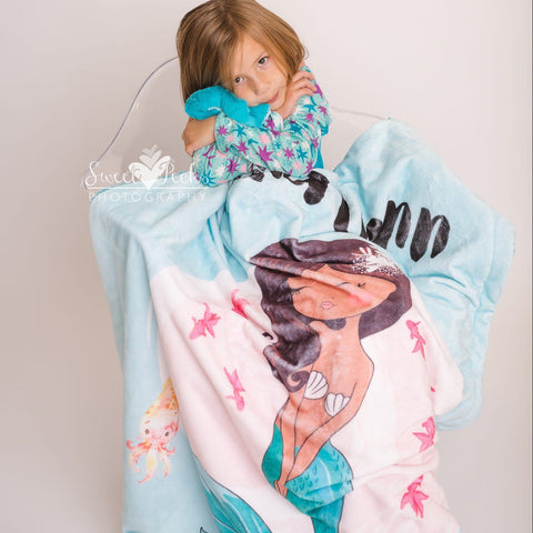 minky mermaid blanket personalized