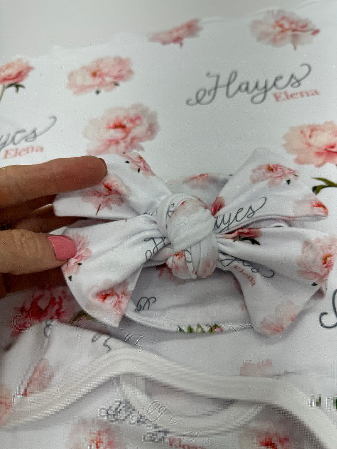 Pretty Peony Floral Knotted Baby Gown